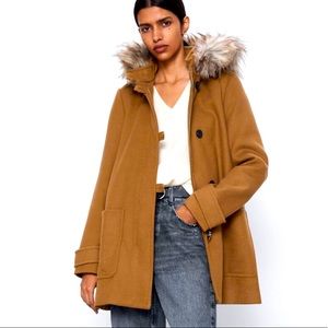 zara camel coat brand new